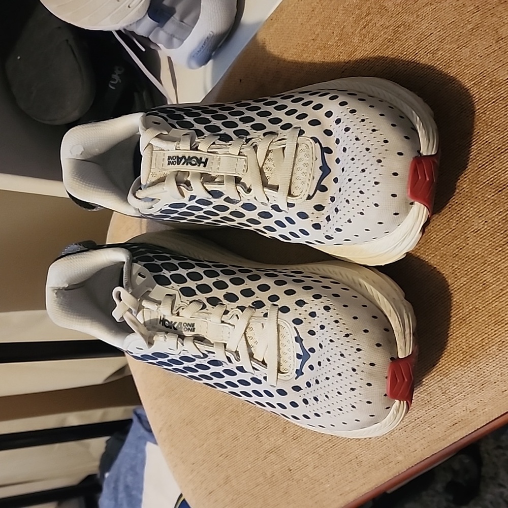 Red, white, and blue Hoka One One